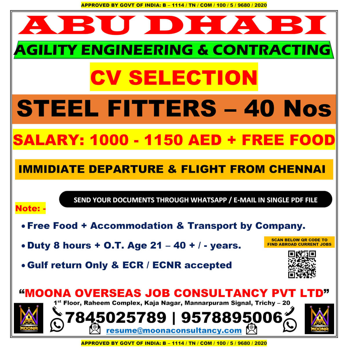 STEEL FITTERS VACANCY FOR ABU DHABI