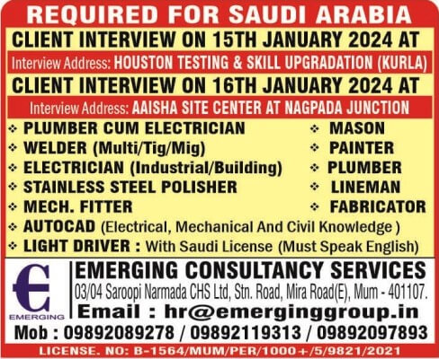 CLIENT FACE TO FACE INTERVIEW IN MUMBAI ON 15-16 JANUARY 2024