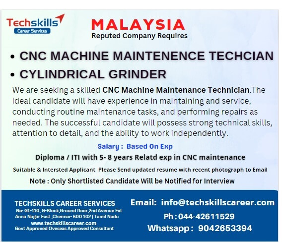 MALAYSIA REQUIRES-  CYLINDRICAL GRINDER