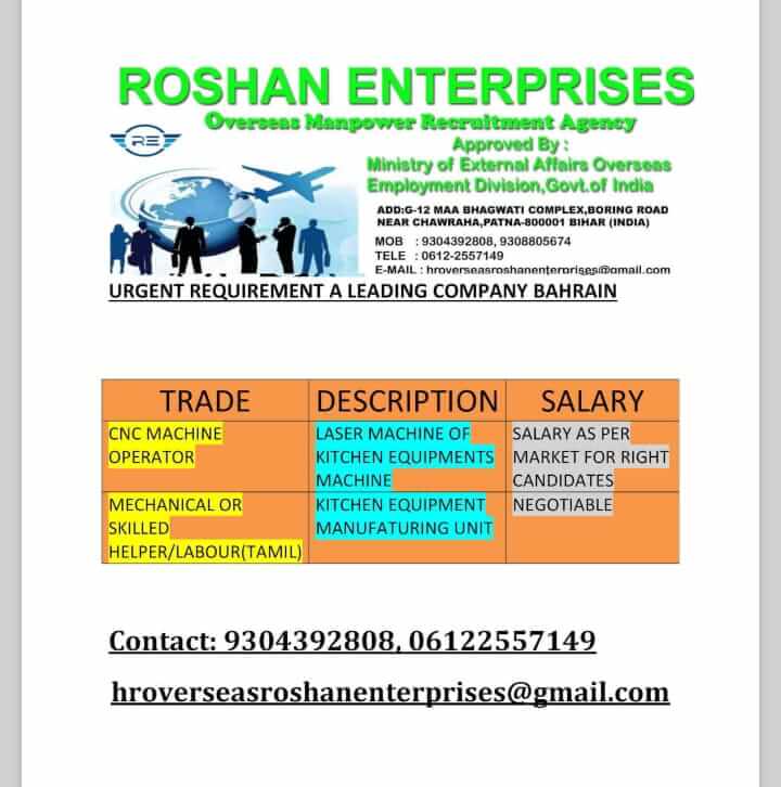 urgent requirement for a leading company in Bahrain