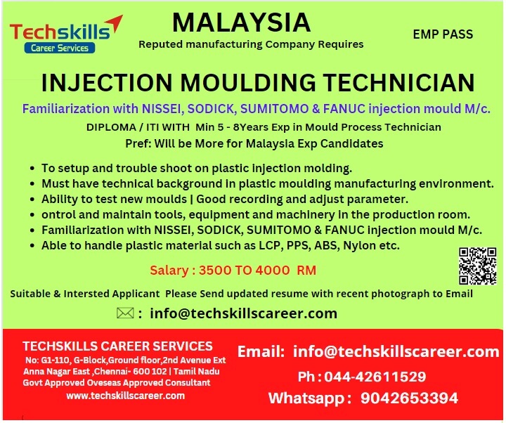 MALAYASIA  REQUIRES - INJECTION MOULD PROCESS TECHNICIAN