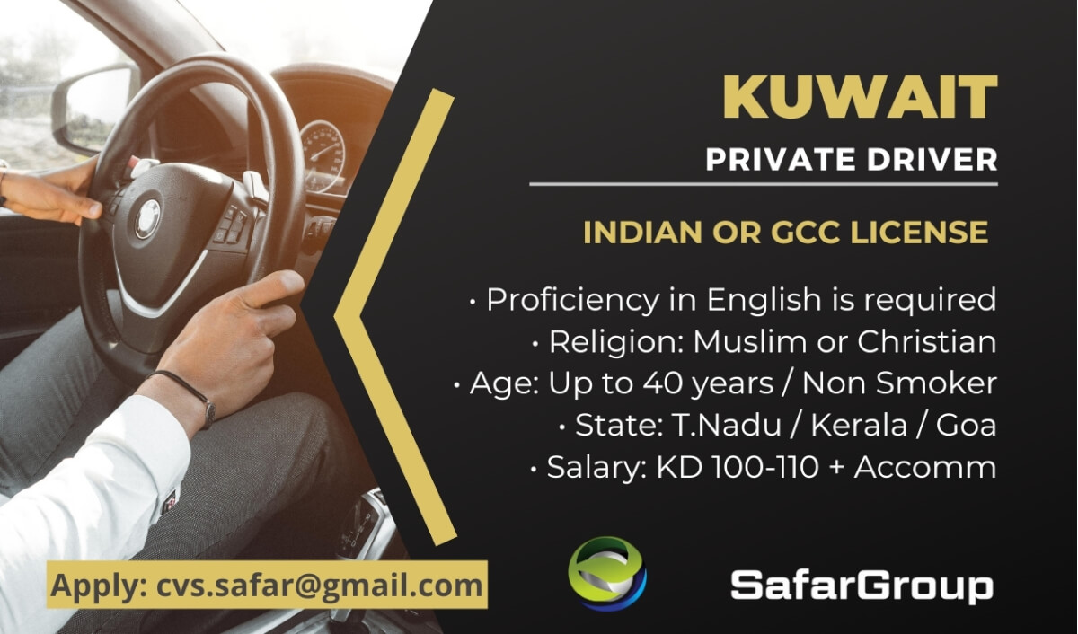 HOUSE DRIVER - INDIAN LICENSE ACCEPTED FOR KUWAIT.