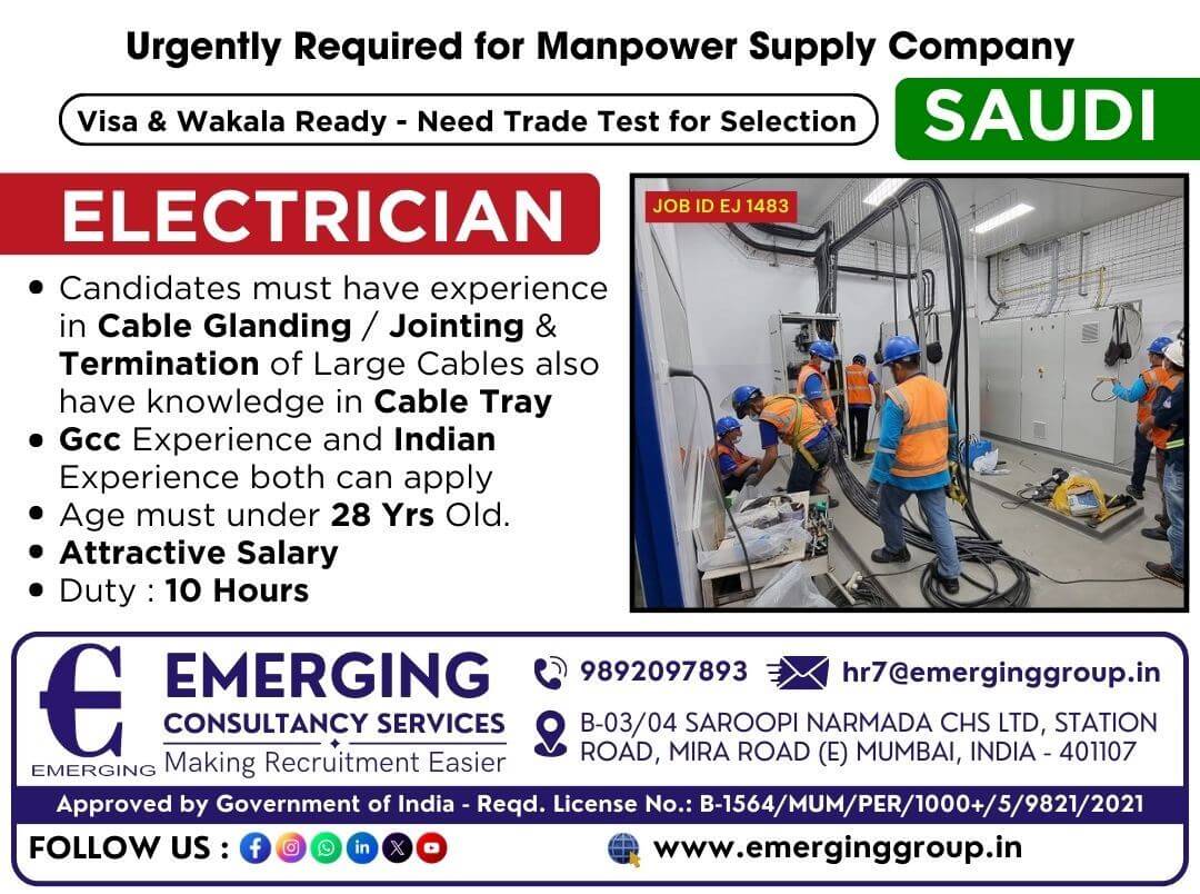 Urgently Required for Manpower Supply Company in Saudi Arabia