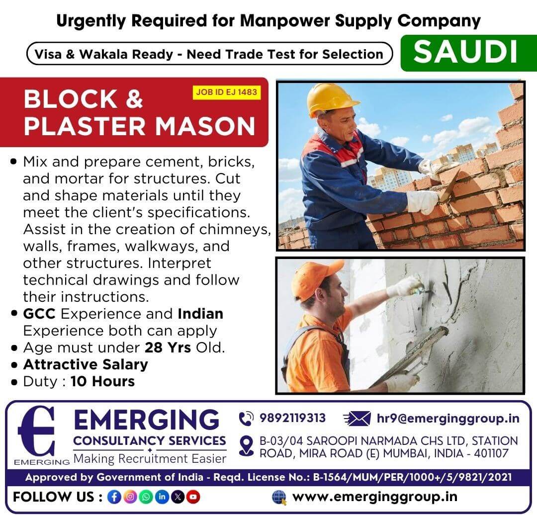 Urgently Required for Manpower Supply Company in Saudi Arabia