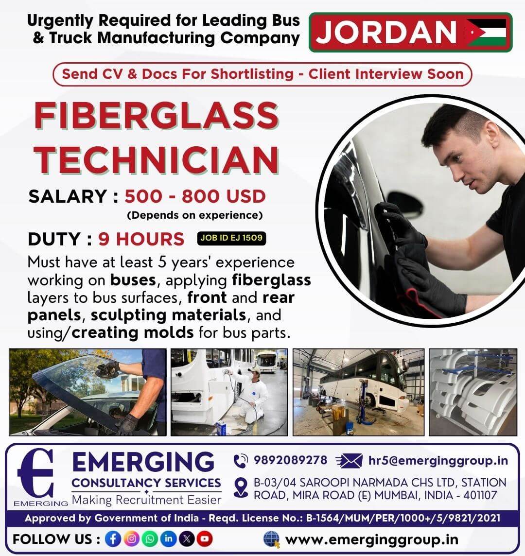 Urgently Required for Leading Bus & Truck Manufacturing Company in Jordan