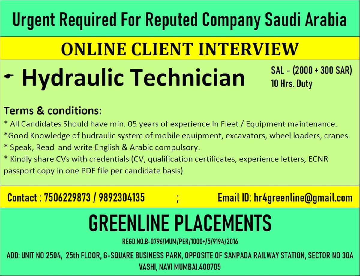URGENTLY REQUIRED FOR REPUTED COMPANY KSA