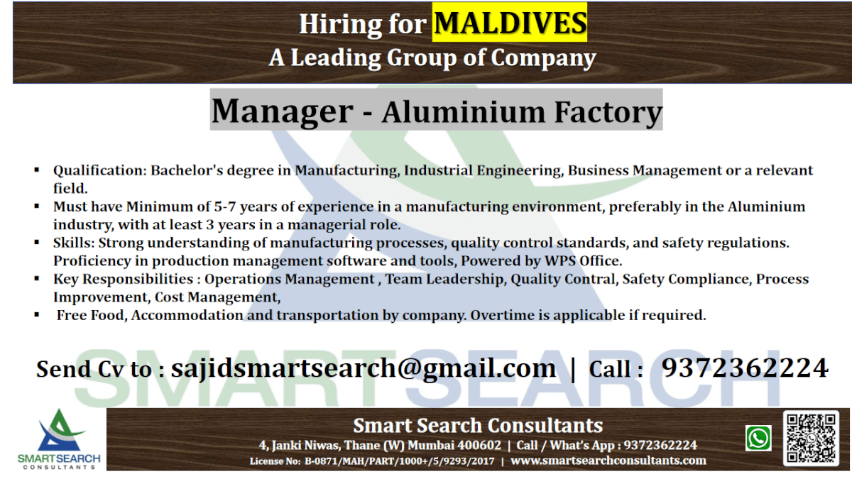 Manager - Aluminum Factory