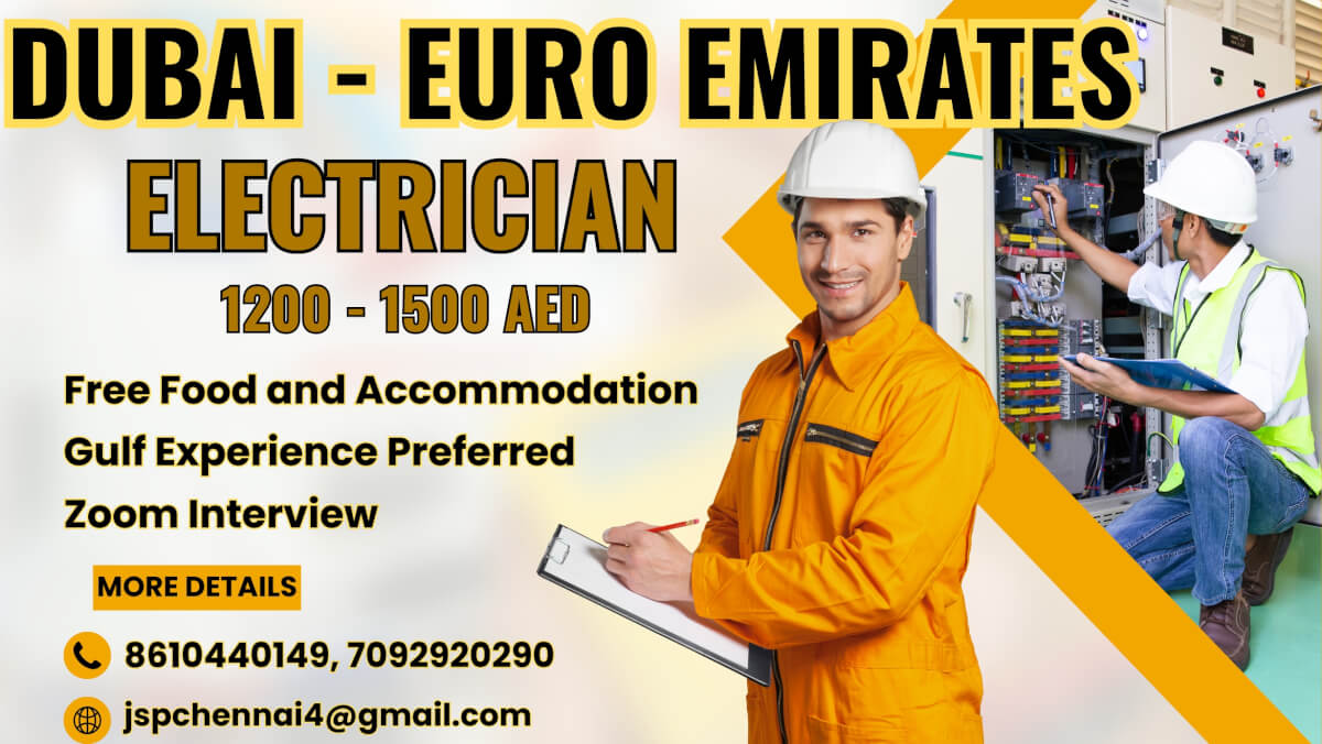 URGENT RECRUITMENT FOR DUBAI - ELECTRICIAN