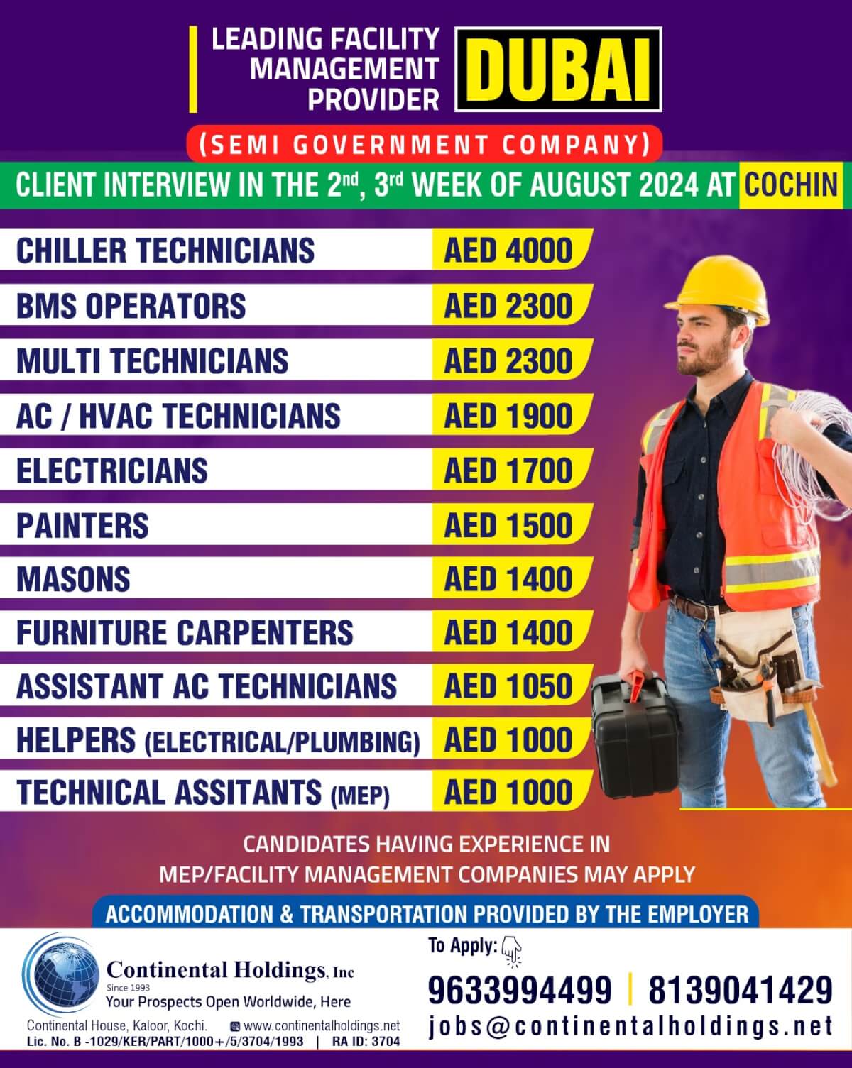 Hiring for a Semi Gov Facility Management Company in UAE - Direct Client Interview at Cochin