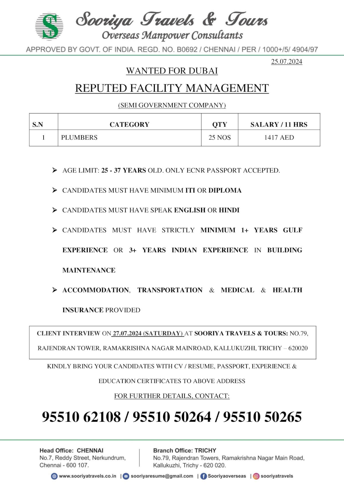 WANTED FOR DUBAI REPUTED FACILITY MANAGEMENT  (SEMI GOVERNMENT COMPANY)