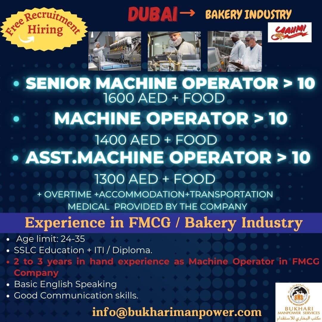 URGENTLY. REQUIRED FOR YAUMI FMCG COMPANY IN DUBAI