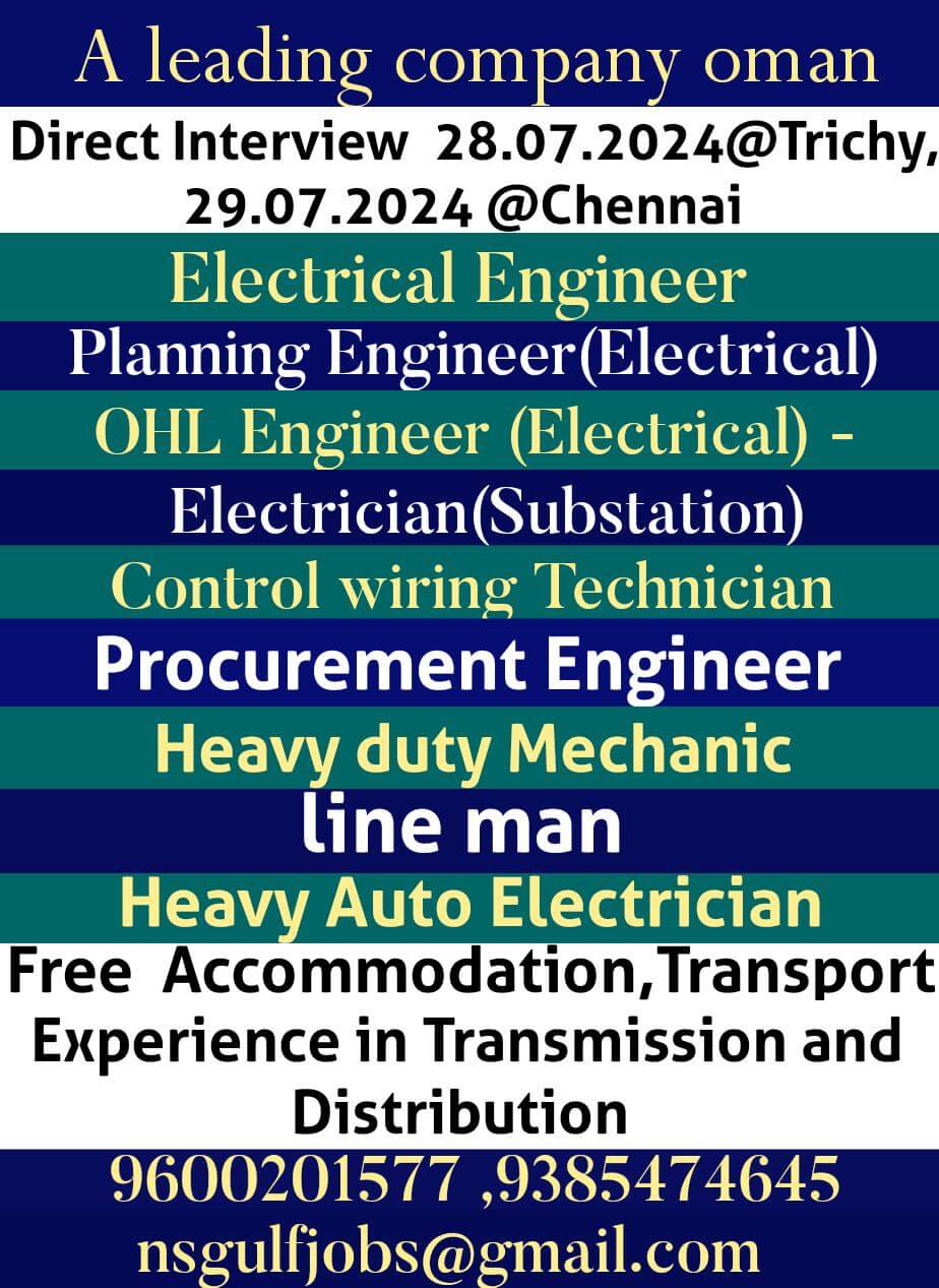 A leading substation company wanted for Oman