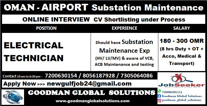OMAN AIRPORT MAINTENANCE PROJECT – Online Interview – CV Short listing Under Process