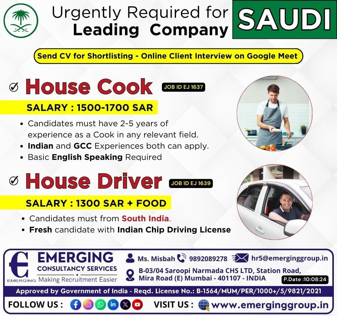 Urgently Required for Leading Company in Saudi Arabia - Online Client Interview Soon