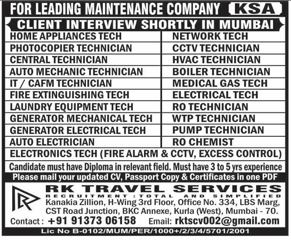 FOR LEADING MAINTENENCE COMPNAY -KSA