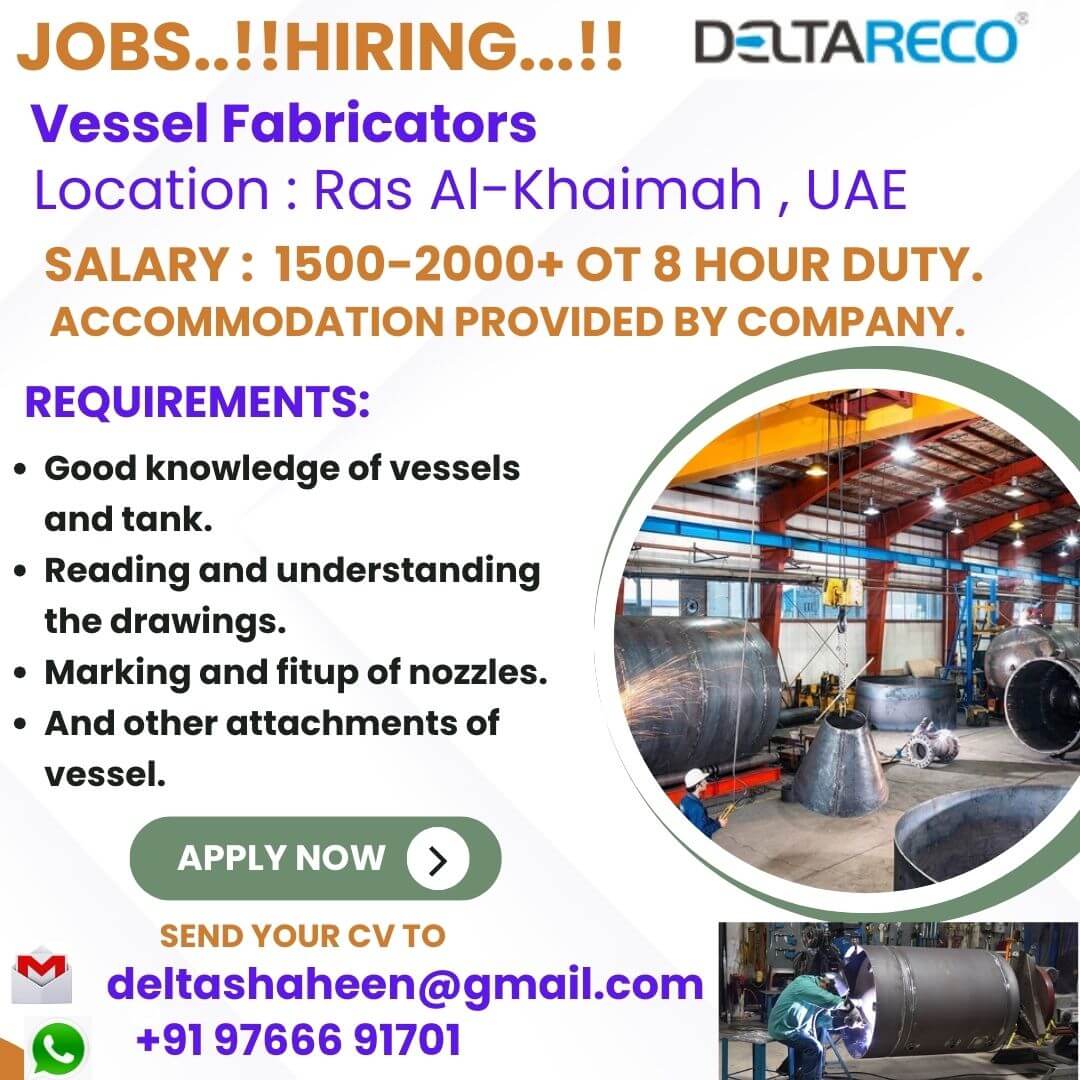 Hiring Fabricators (Pressure Vessels, tanks Etc) UAE Location.