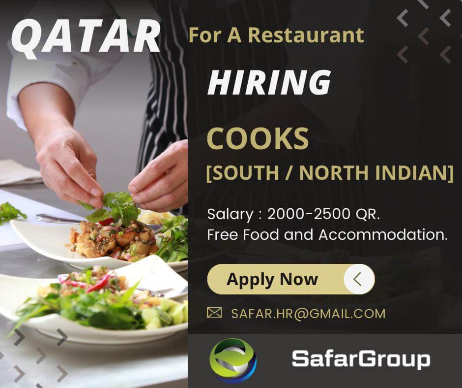 COOK For A Reputed Restaurant, Qatar