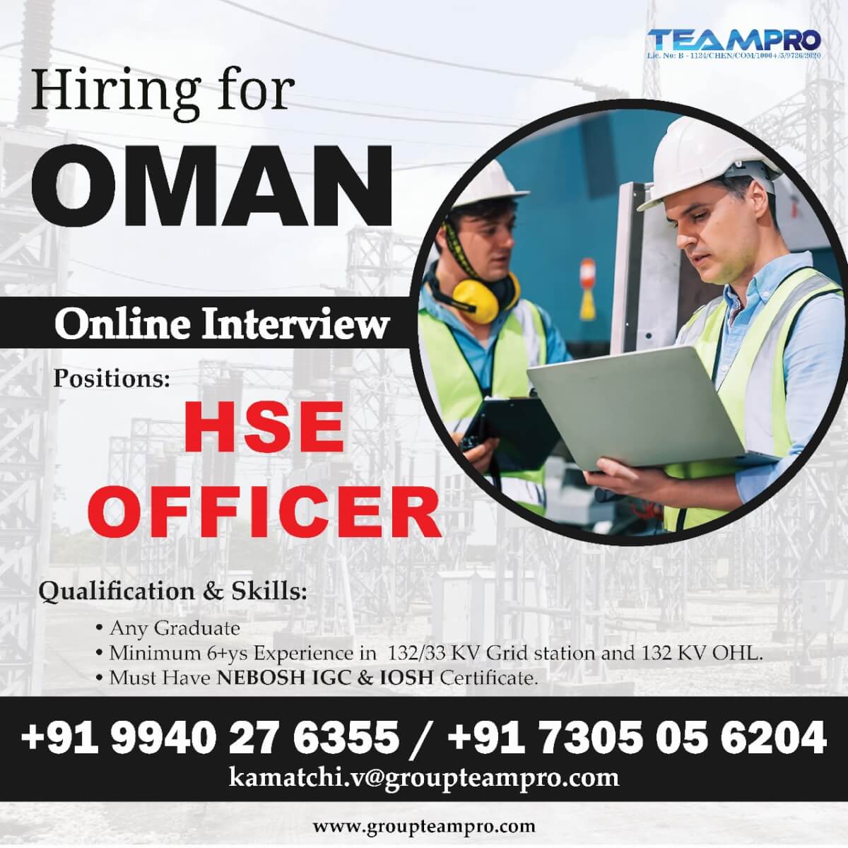 Urgent recruitment for HSE Officer in Oman