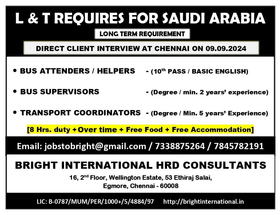 LONG TERM REQUIREMENT FOR SAUDI ARABIA