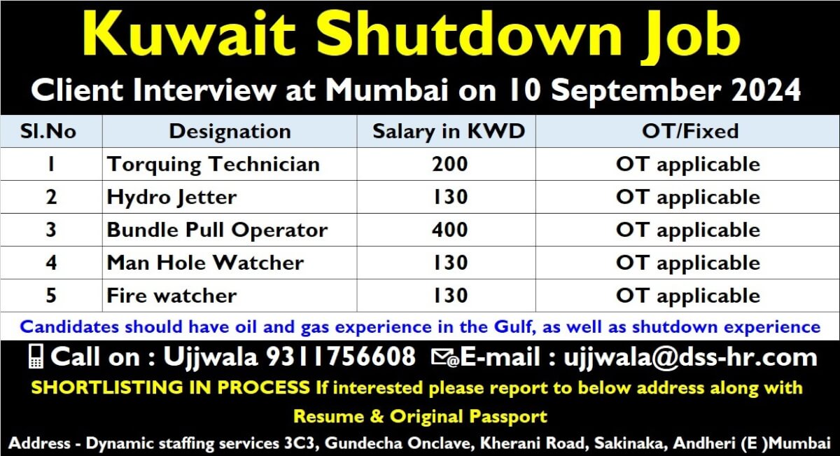 Kuwait Shutdown Job