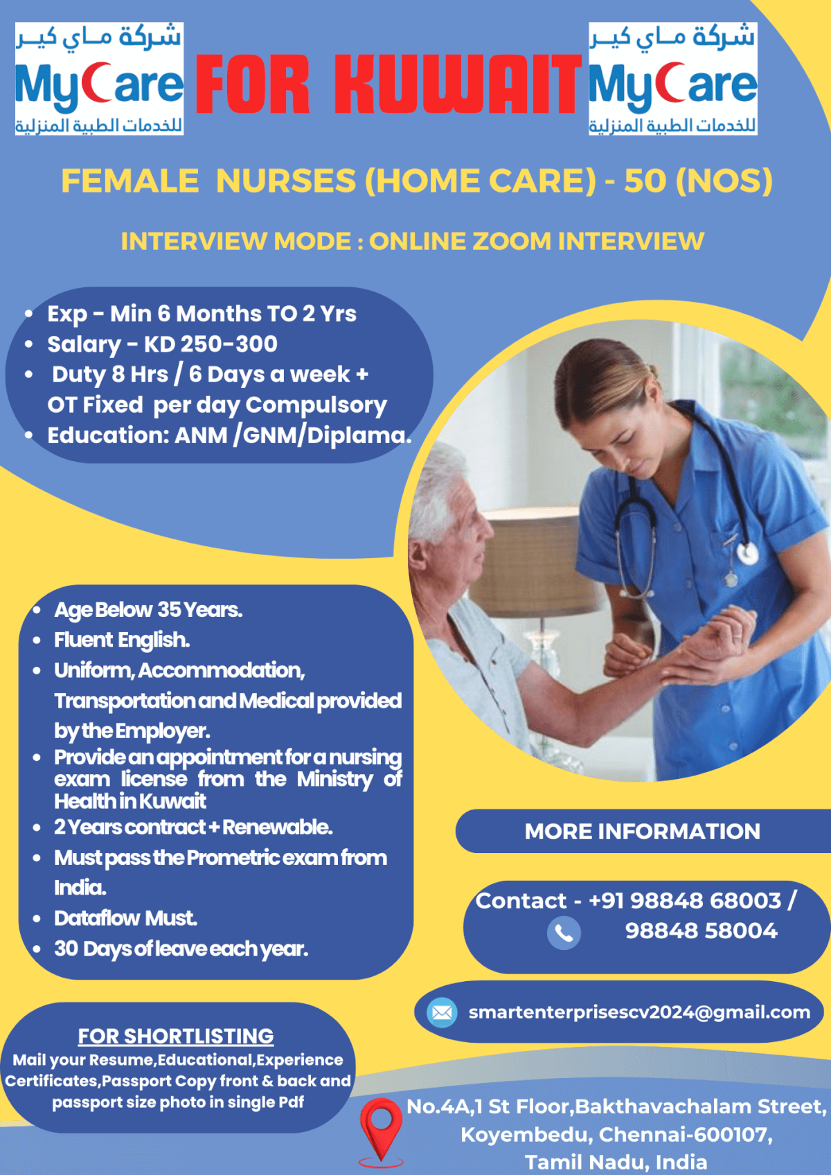 FEMALE NURSES ( HOME CARE)-50 (NOS)