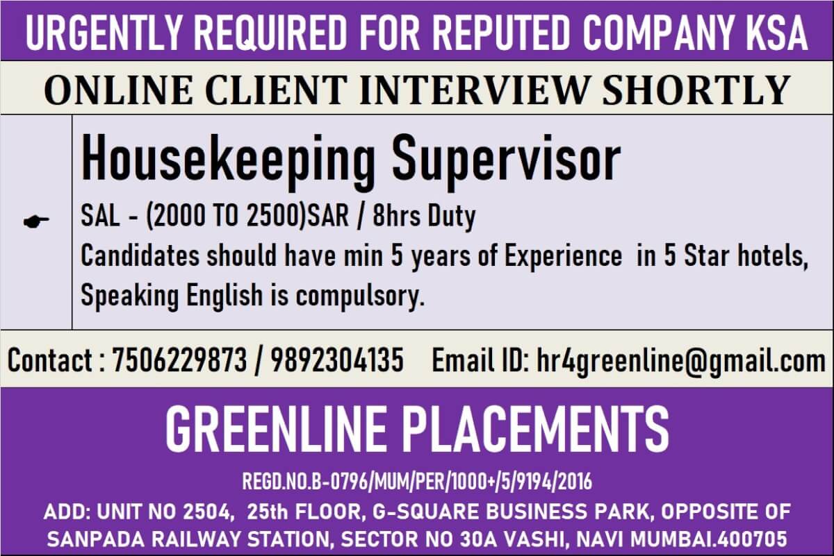 URGENTLY REQUIRED FOR REPUTED COMPANY KSA