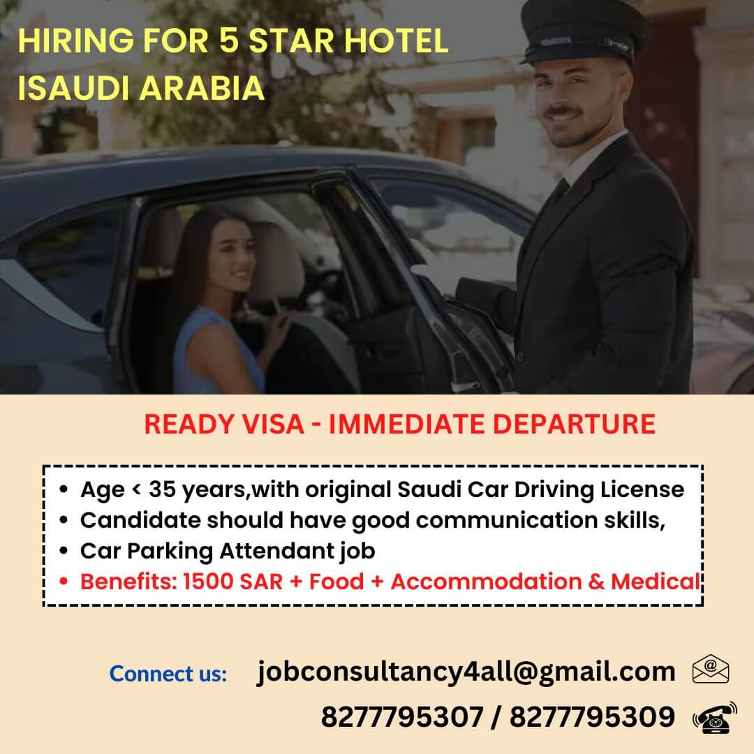 hiring DRIVER FOR 5 STAR HOTEL - KSA