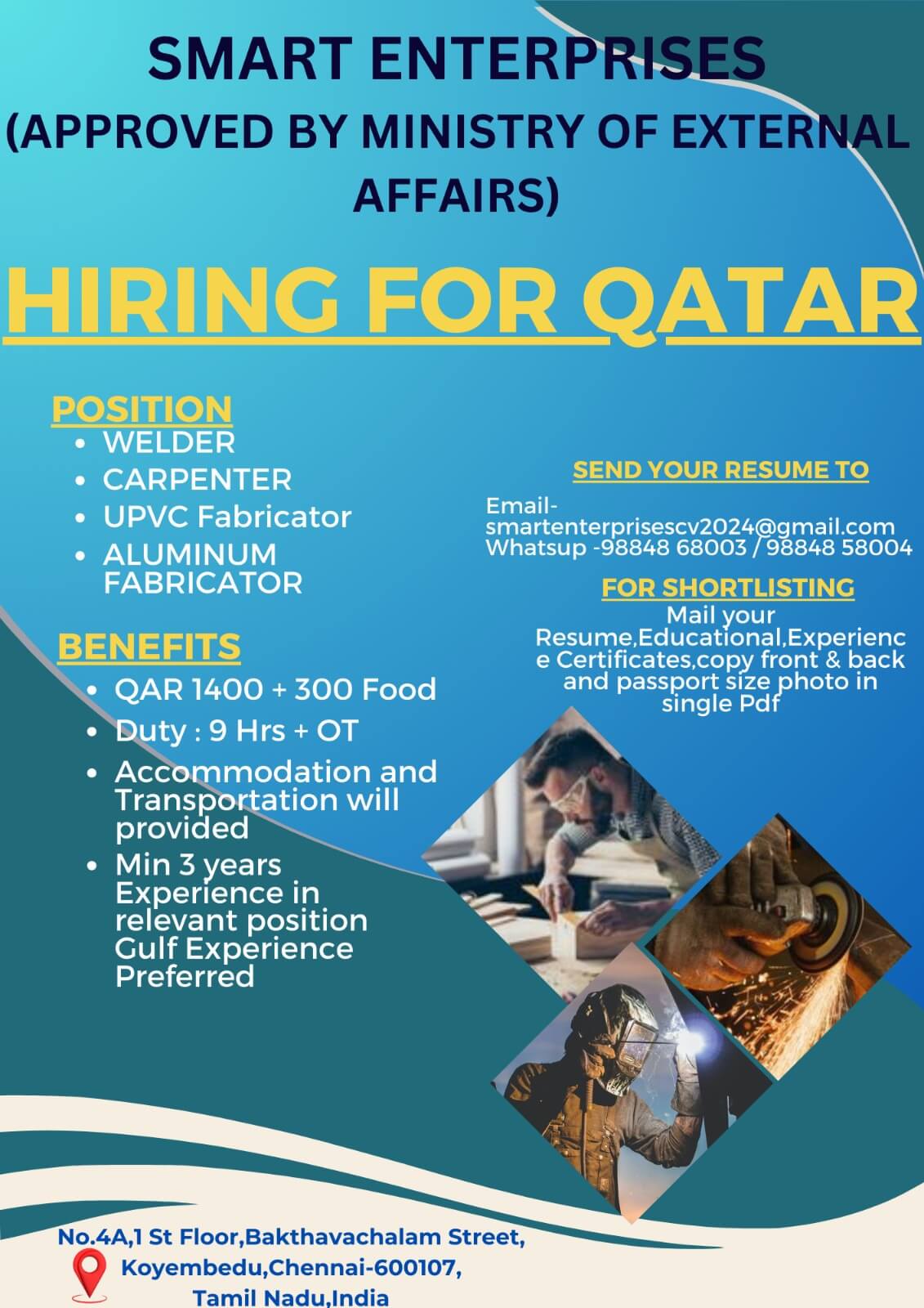 HIRING CARPENTER FOR DUBAI