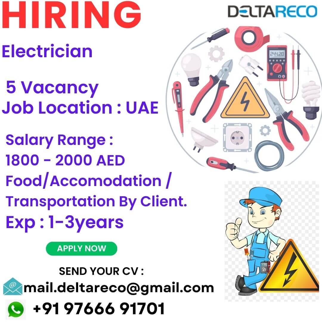 Hiring Electrician -UAE Location