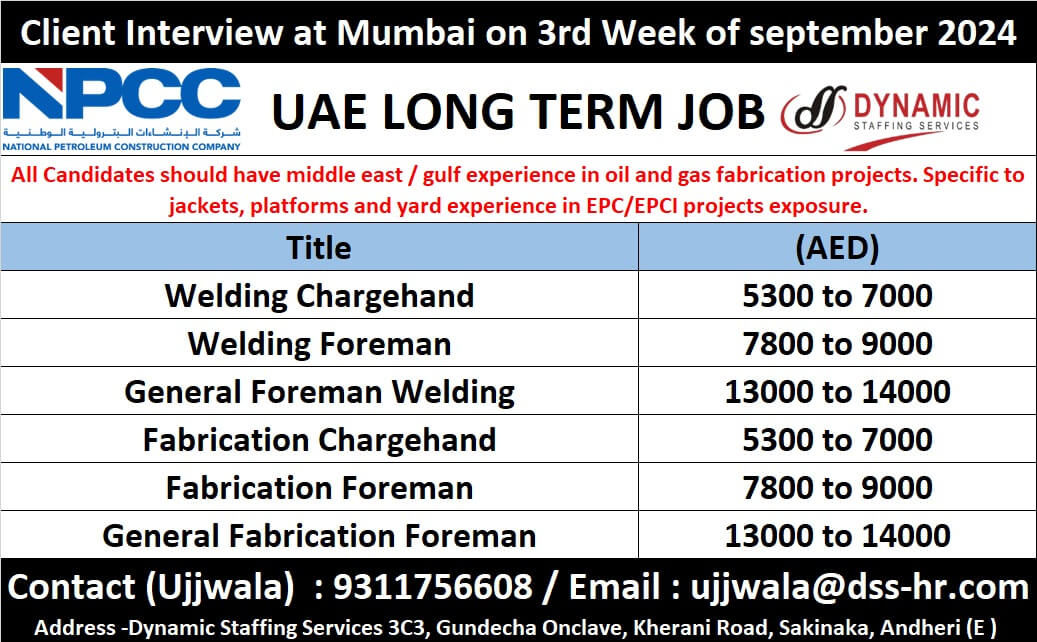 UAE LONG TERM JOB