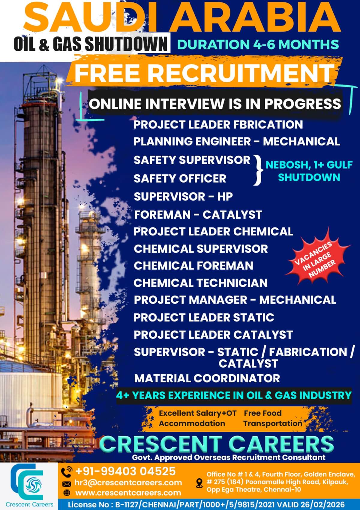 SAUDI ARABIA – OIL AND GAS SHUTDOWN