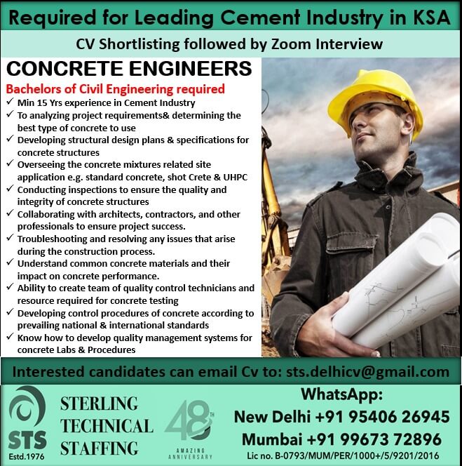 Required for Leading Cement Industry in Saudi Arabia