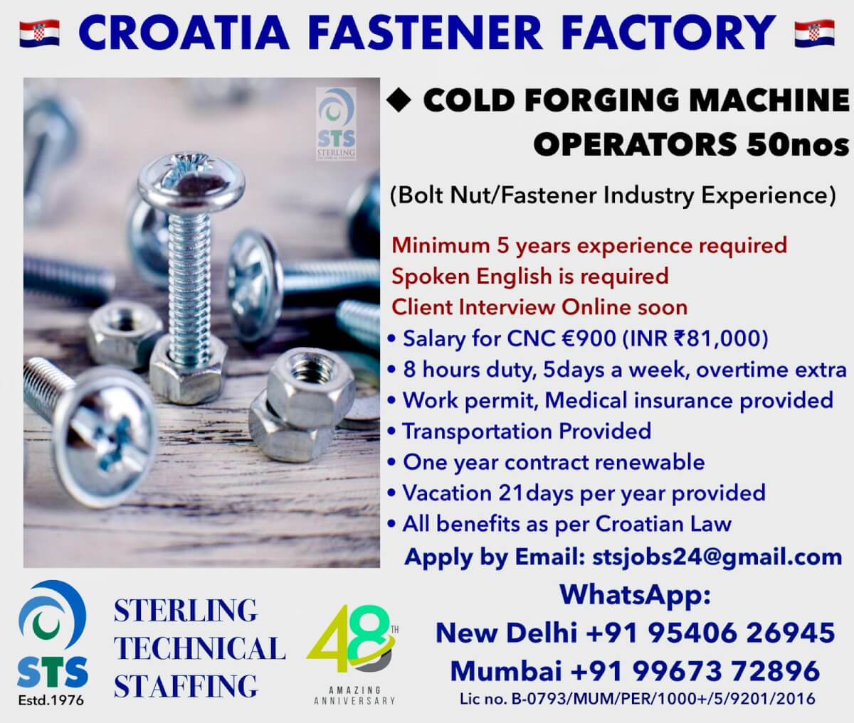 COLD FORGING MACHINE OPERATOR