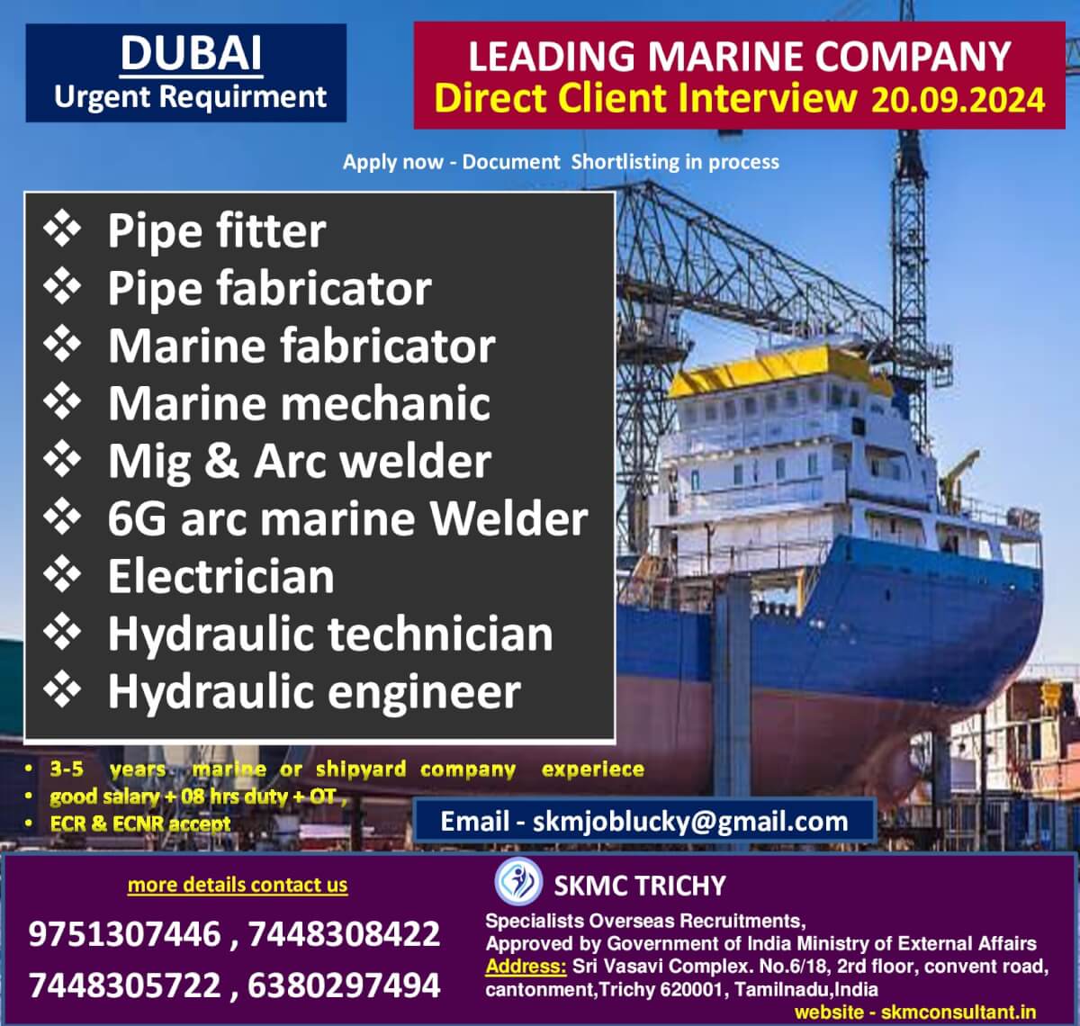 LEADING MARINE COMPANY - DUBAI (DIRECT CLIENT INTERVIEW 20.09.24)