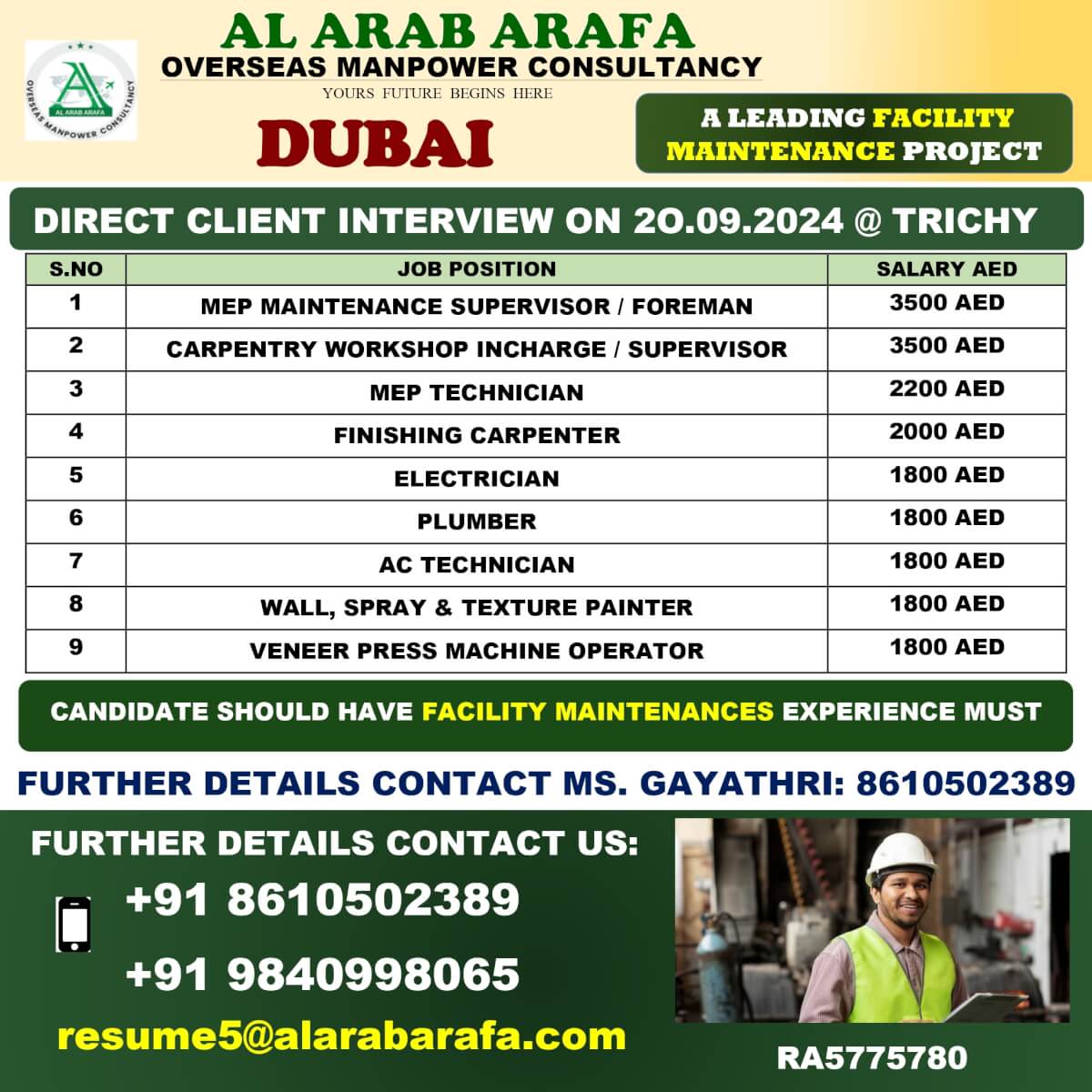 DIRECT CLIENT INTERVIEW ON 20.09.2024@ TRICHY