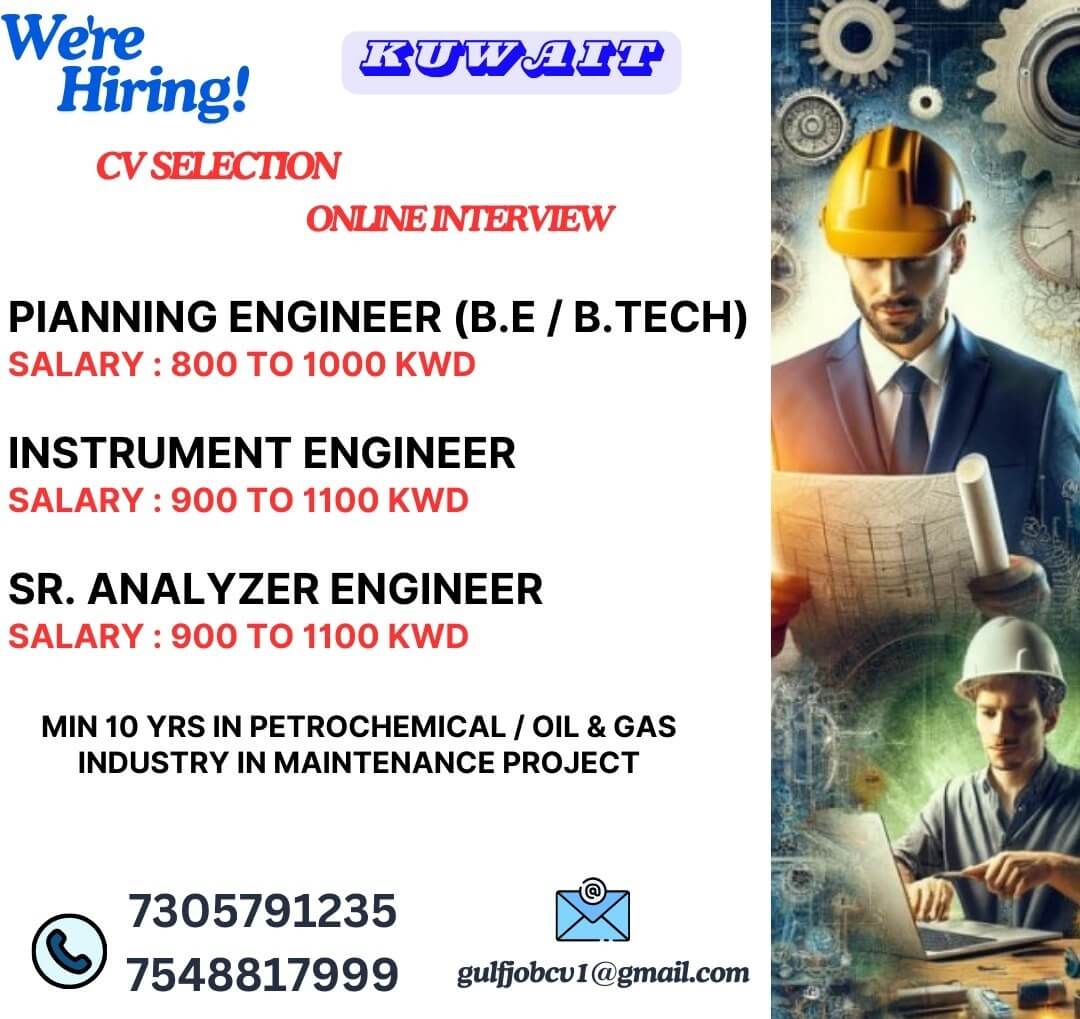 Urgently required for a leading co in Kuwait