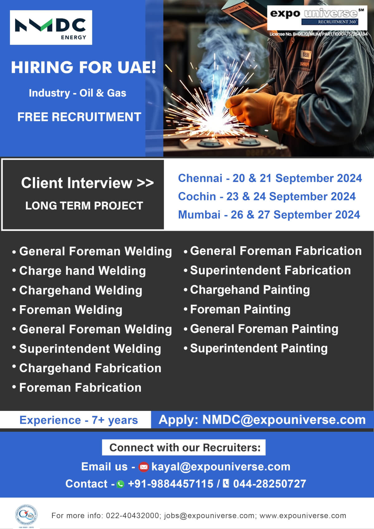 Exciting opportunity: The client interview for NMDC (NPCC) - UAE @ Chennai, Kochi, Mumbai