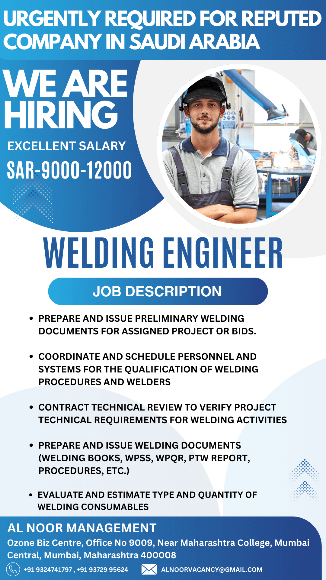 URGENTLY REQUIRED FOR REPUTED COMPANY IN SAUDI ARABIA