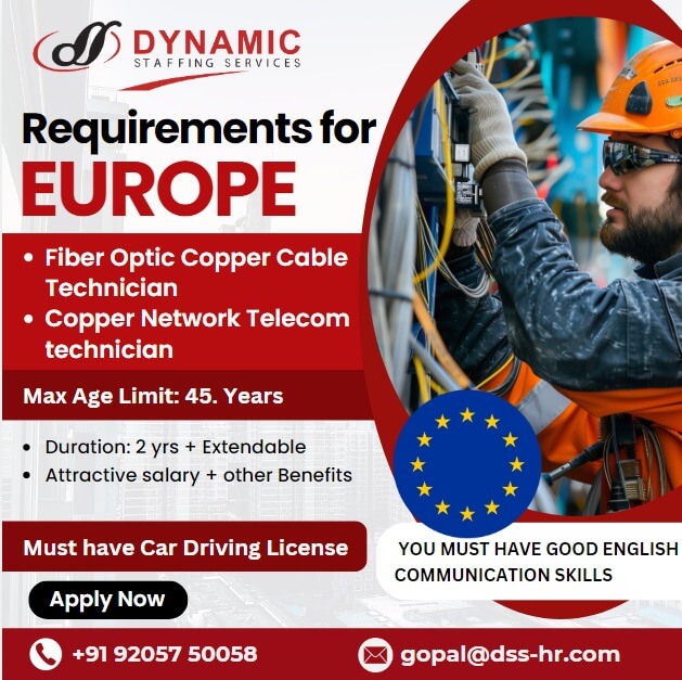 Required for Europe - Copper cum Fiber Cable Technician