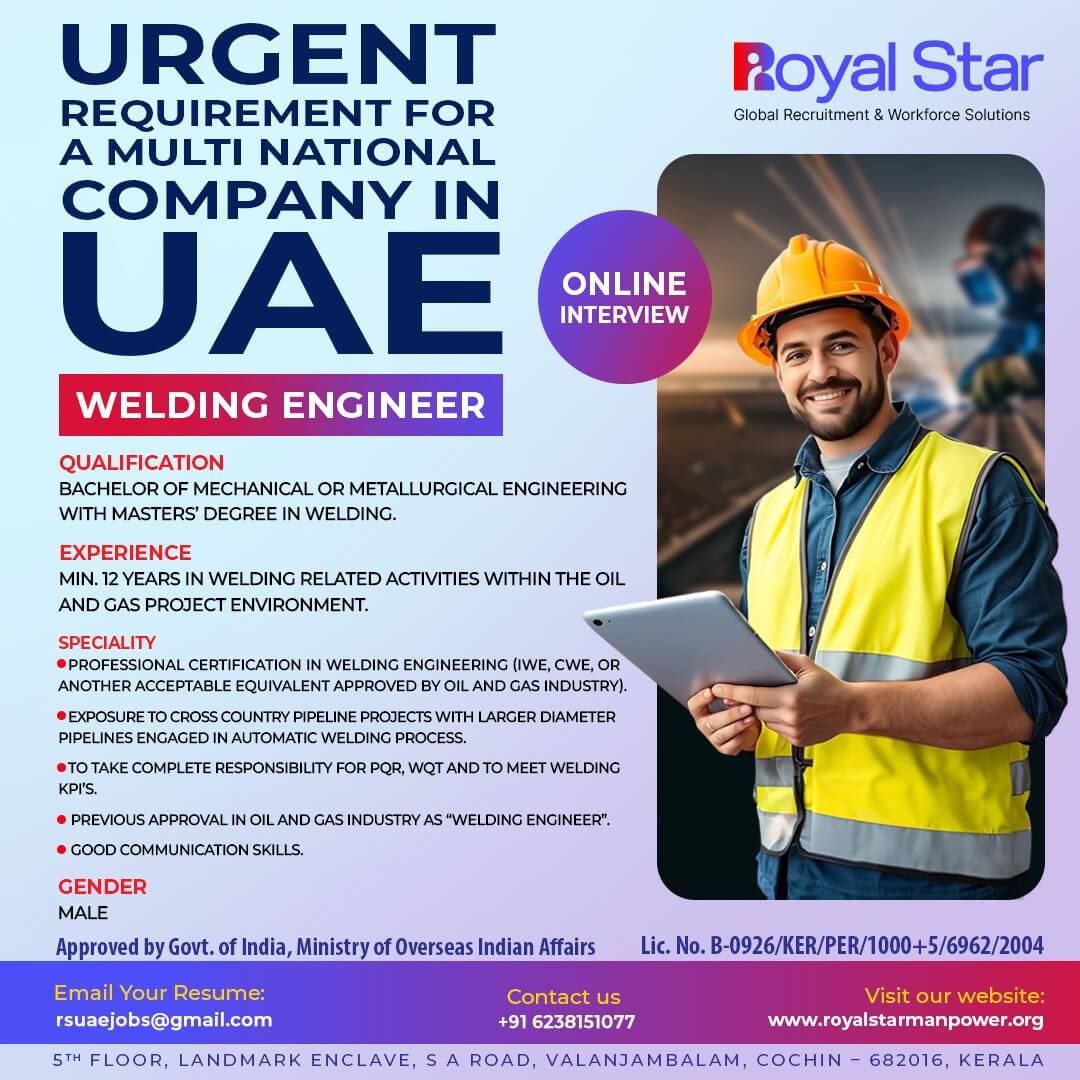 WELDING ENGINEER - UAE