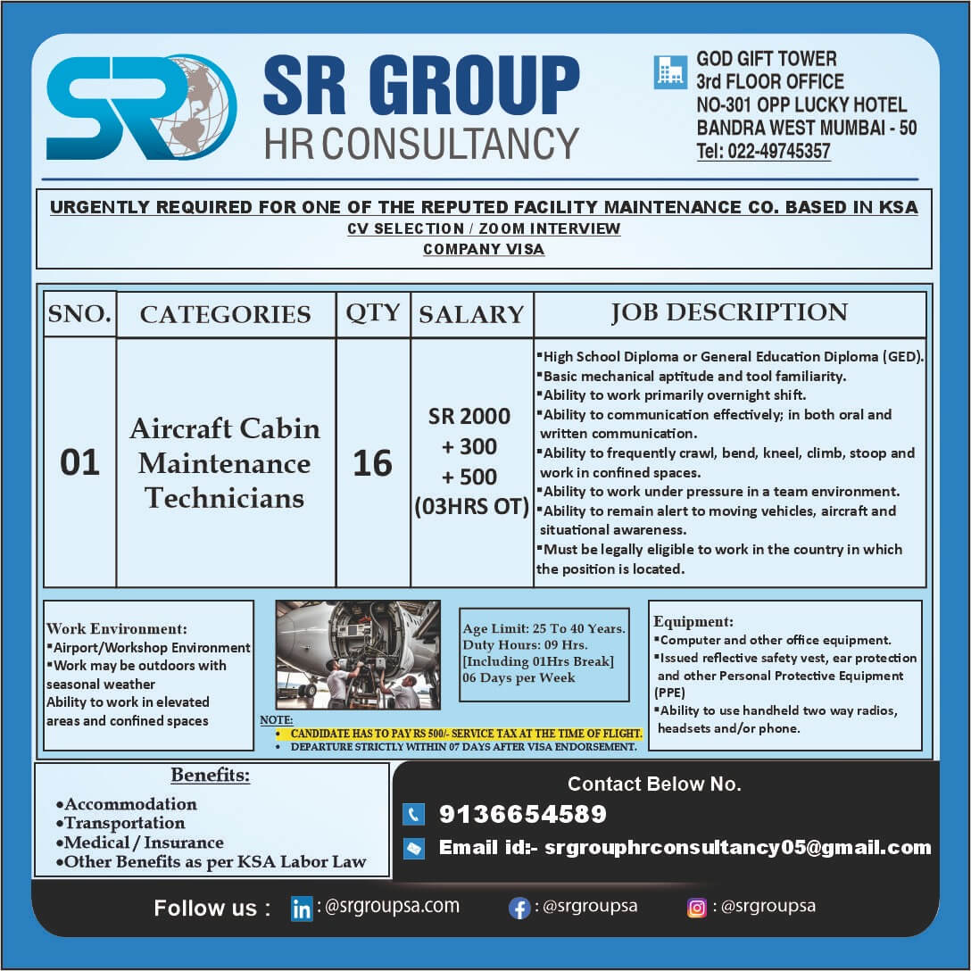 Urgent Requirement for Saudi Arabia