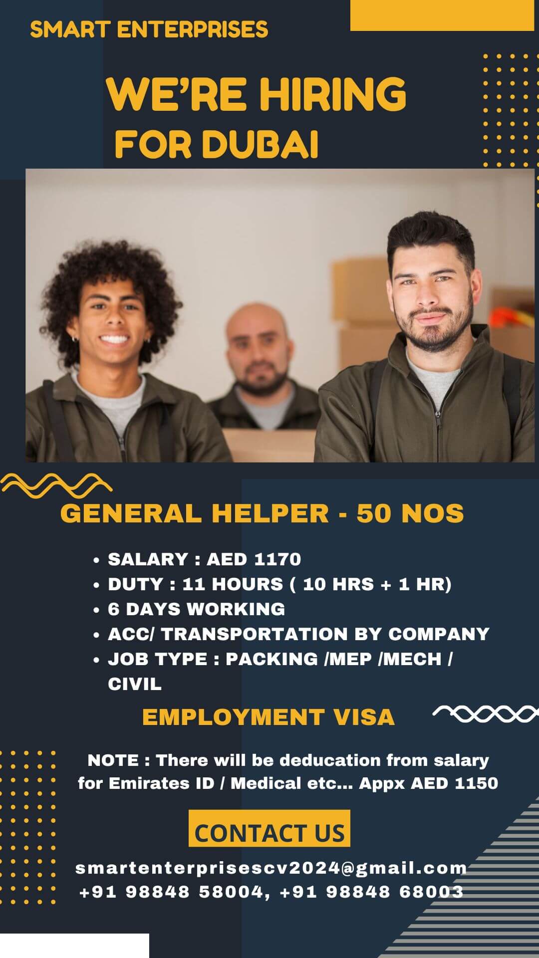 HIRING FOR DUBAI GENERAL HELPER