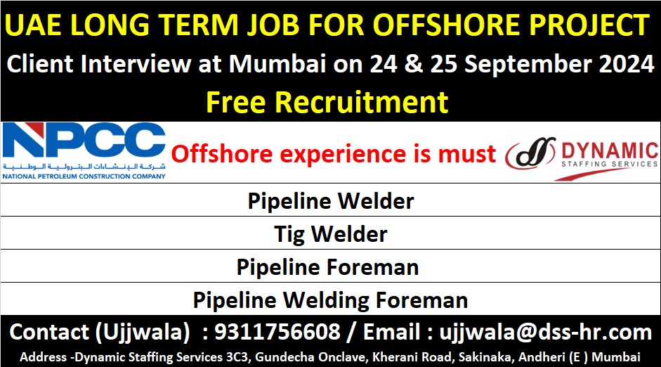 UAE LONG TERM JOB FOR OFFSHORE PROJECT