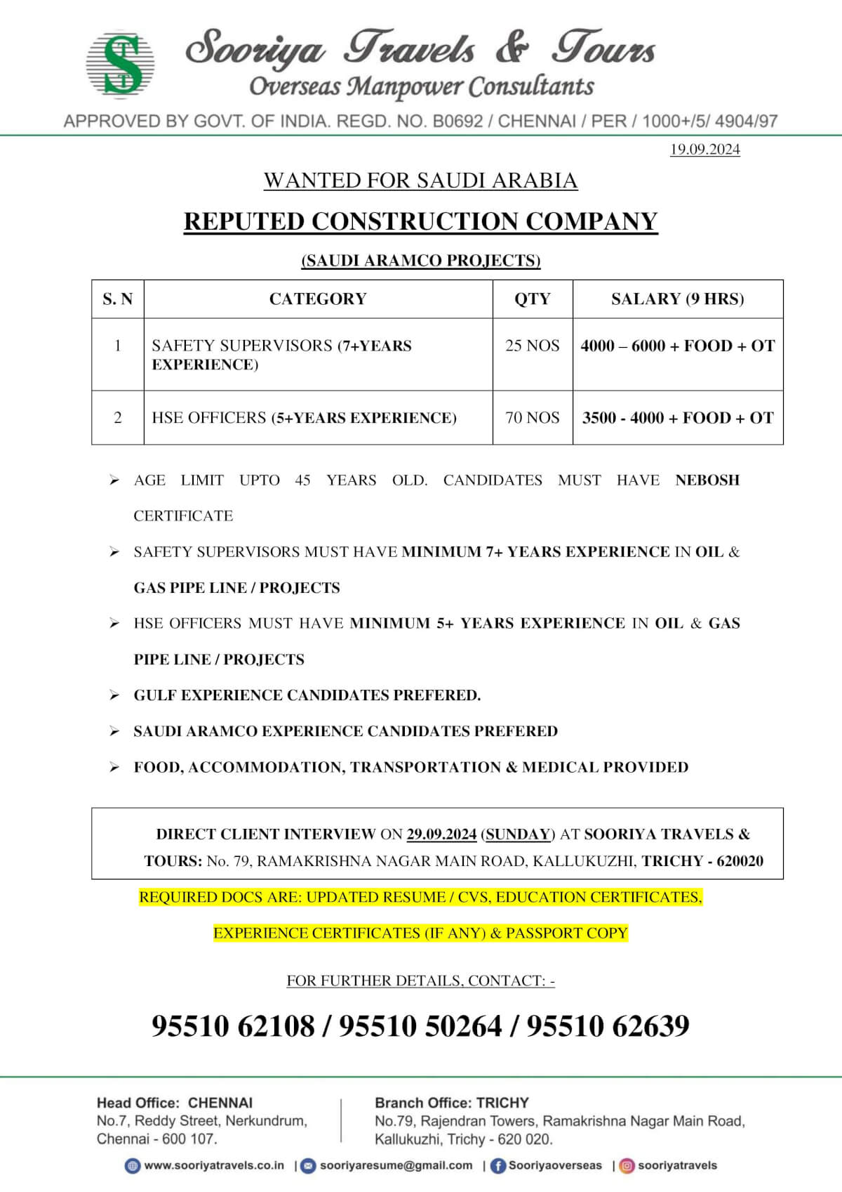 REPUTED CONSTRUCTION COMPANY (SAUDI ARAMCO PROJECTS)