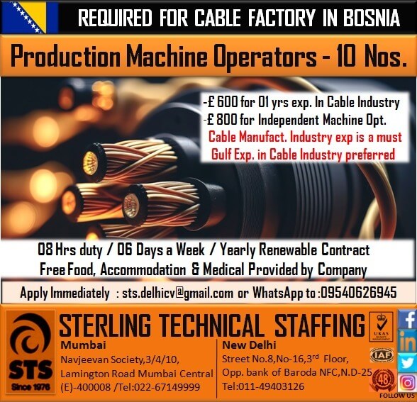 cable factory worker & machine operator