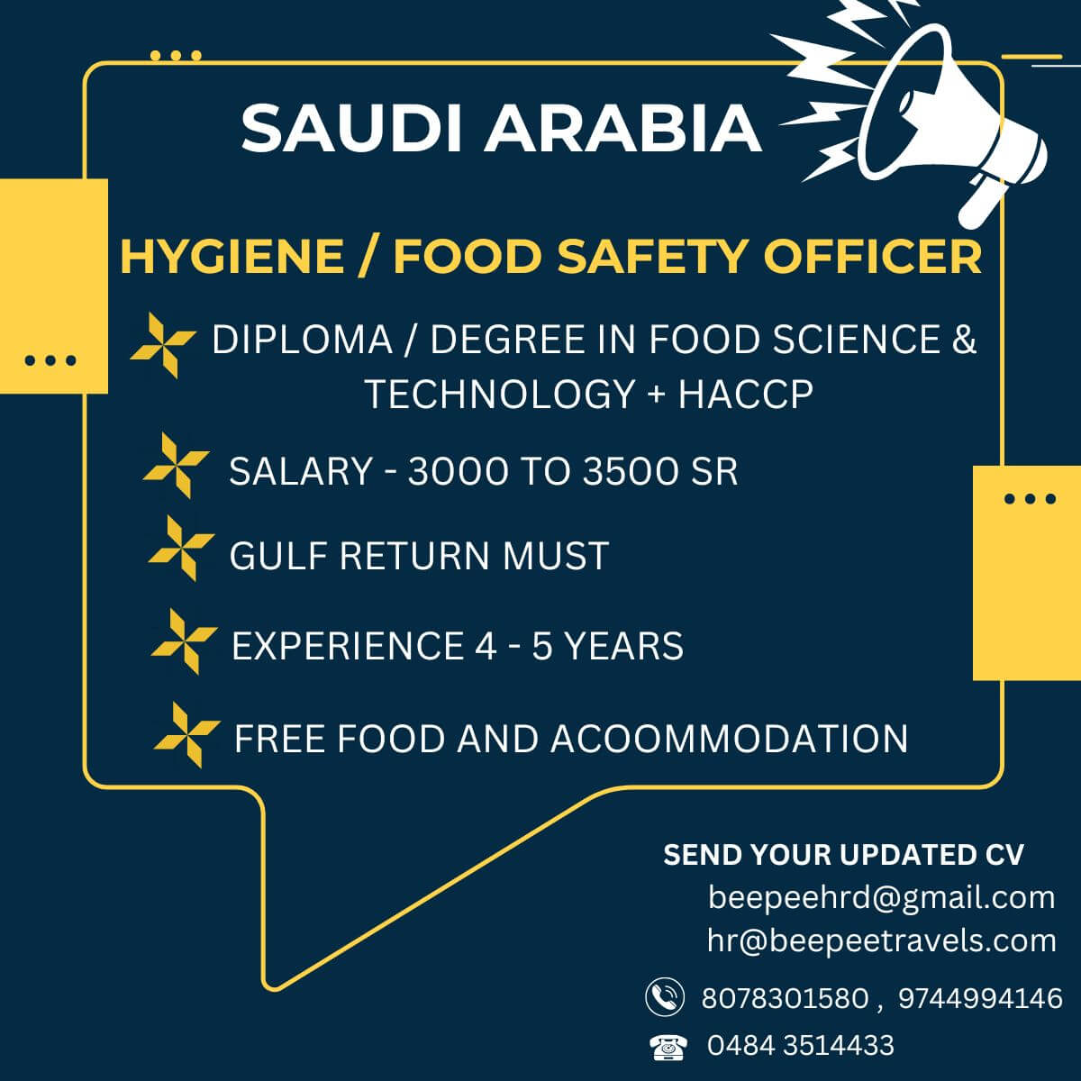 HYGIENE/FOOD SAFETY OFFICER