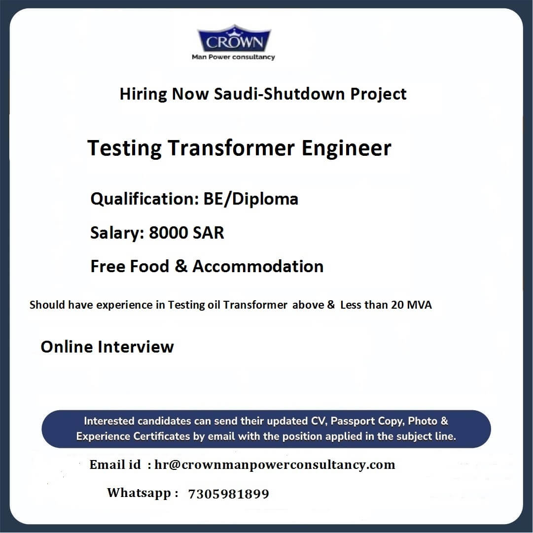 Hiring Now Saudi -KAS ( Shutdown Project)