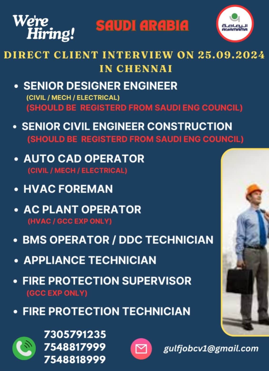 Urgently required for a leading co in ksa