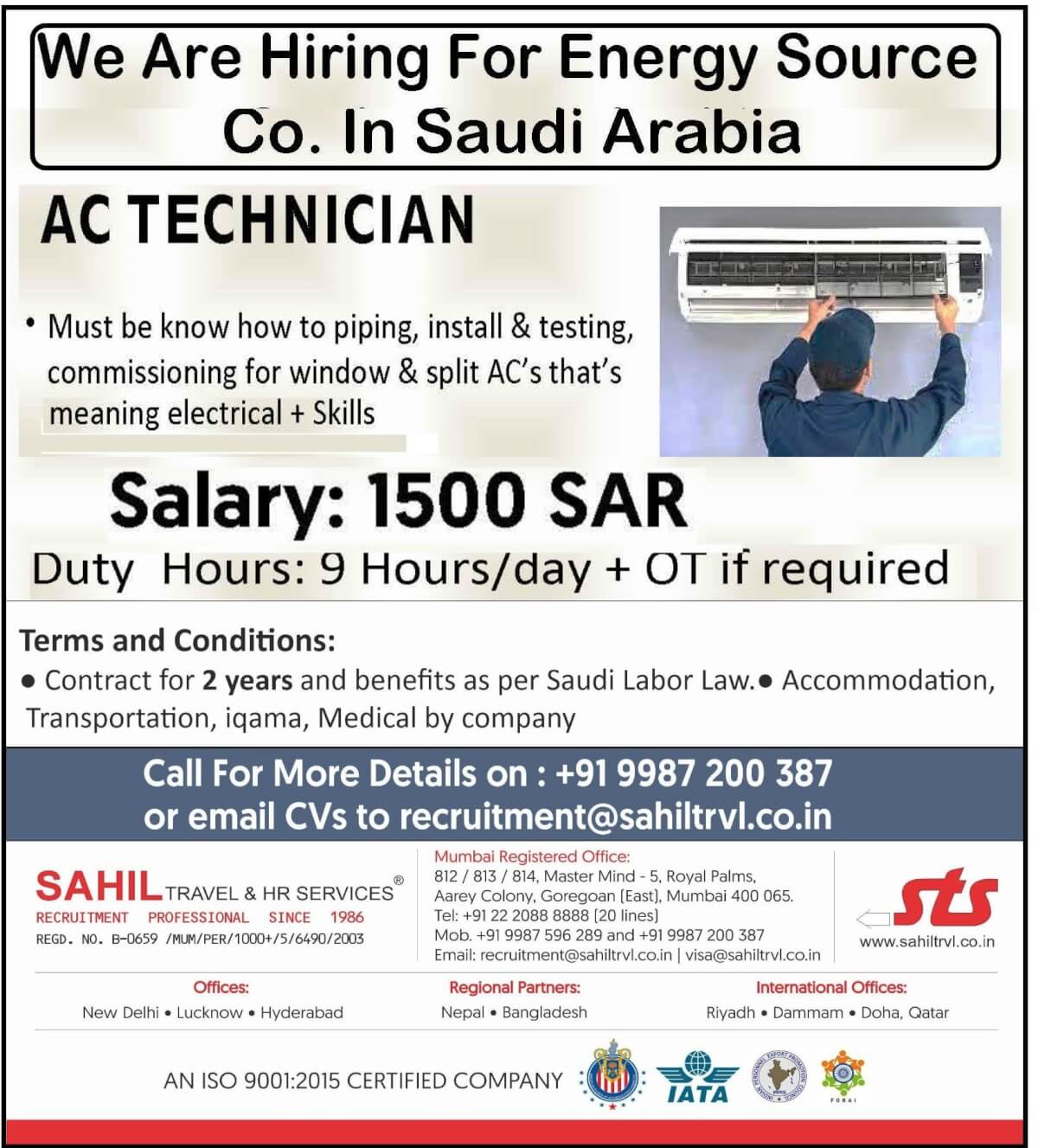 We are Hiring for Leading energy company in saudi arabia.