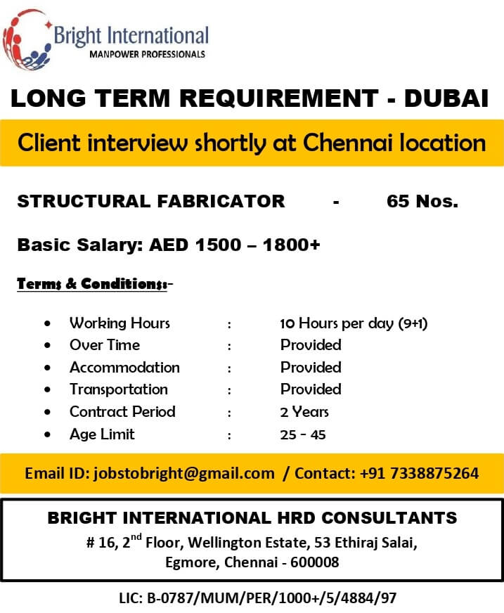 LONG TERM REQUIREMENT FOR DUBAI